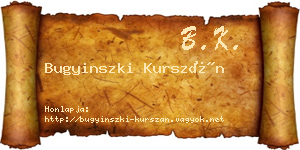 Bugyinszki Kurszán névjegykártya